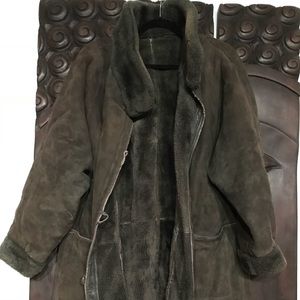 Olive Green Shearling Coat